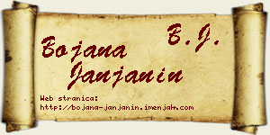 Bojana Janjanin vizit kartica
